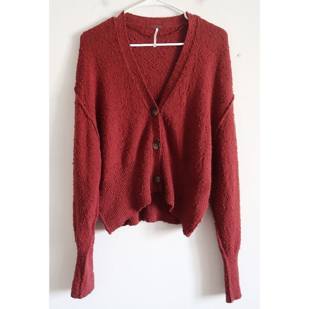 Free People Burgundy Cardigan - Size XS